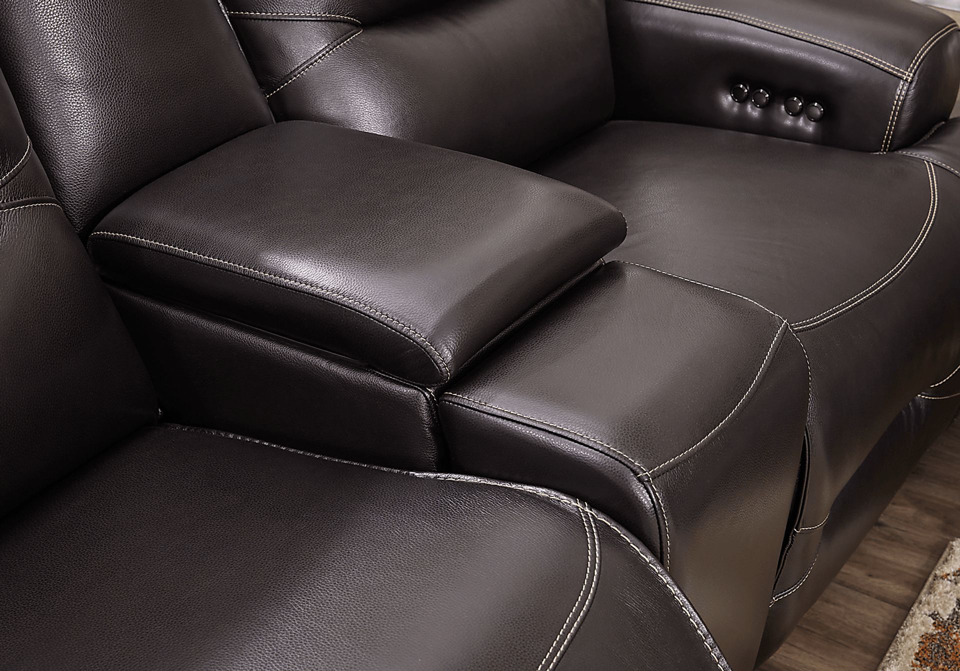 Farona Black Cherry Leather 7 Pc Dual Power Reclining Living Room - Image 10