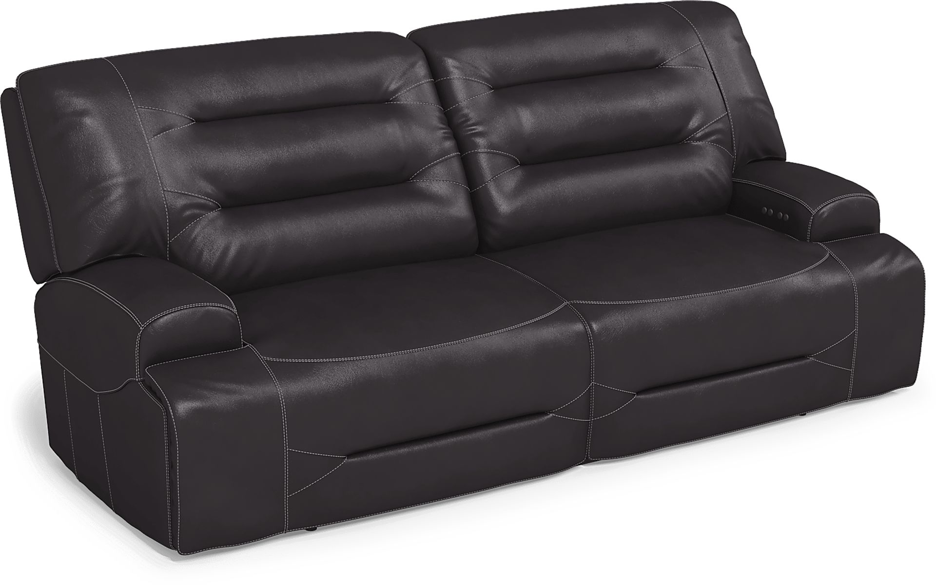 Farona Black Cherry Leather 7 Pc Dual Power Reclining Living Room - Image 3