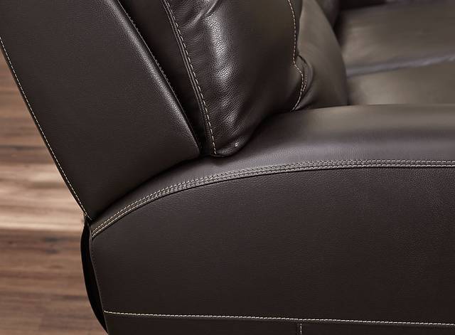 Farona Black Cherry Leather 7 Pc Dual Power Reclining Living Room - Thumbnail - Image 4