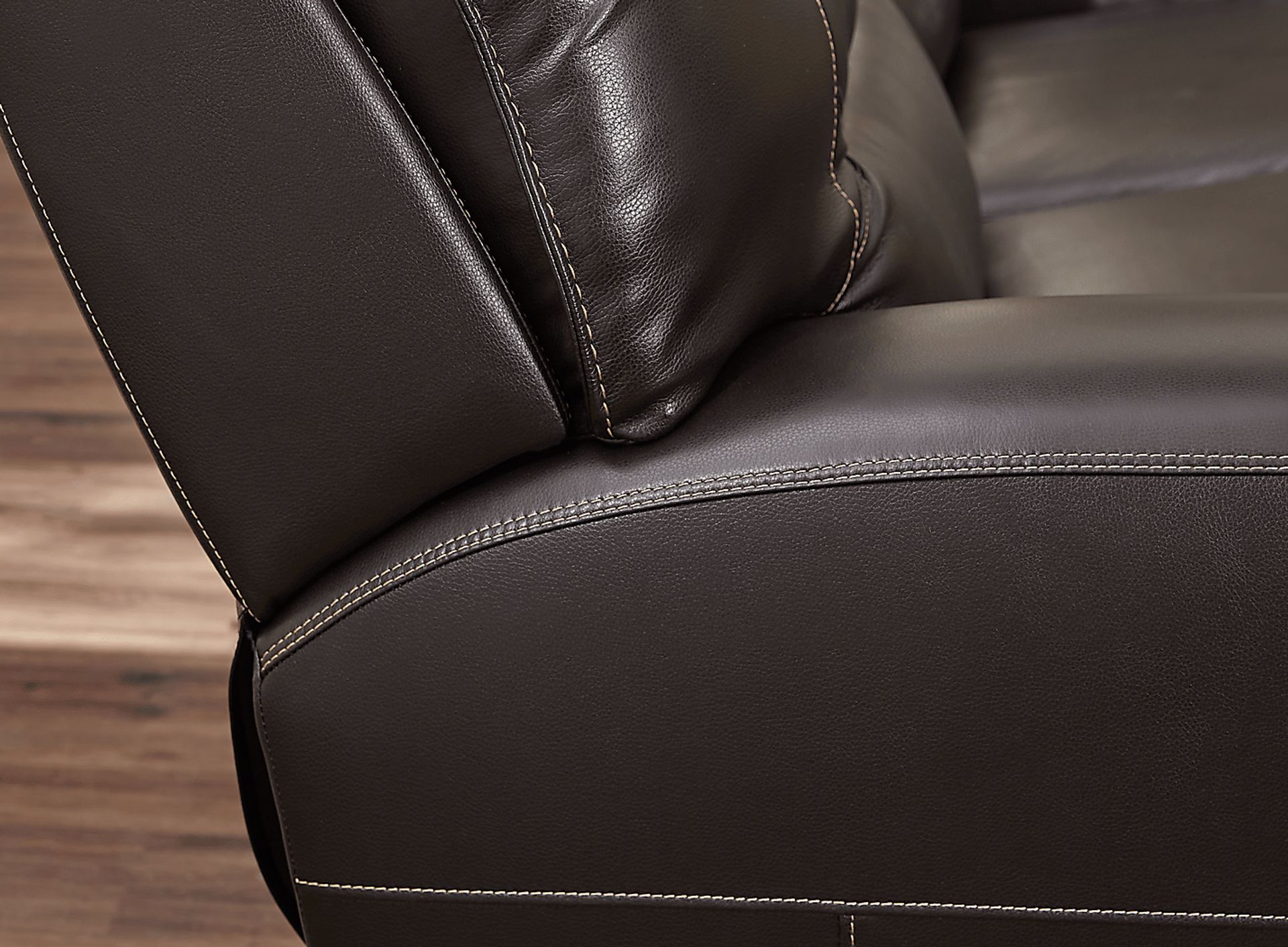 Farona Black Cherry Leather 7 Pc Dual Power Reclining Living Room - Image 4