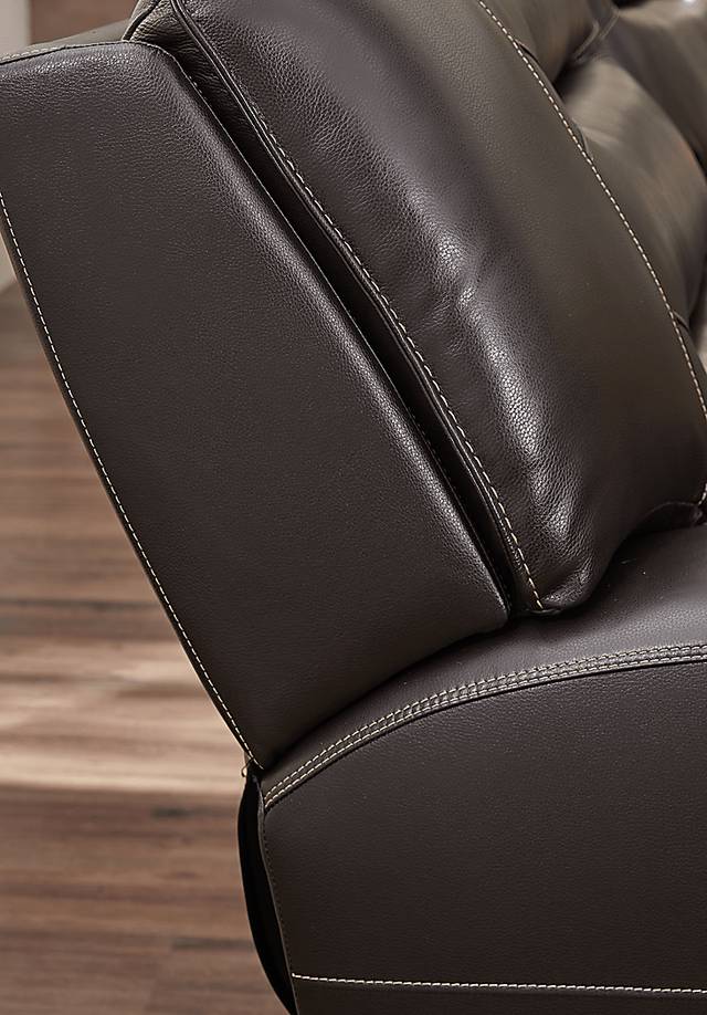 Farona Black Cherry Leather 7 Pc Dual Power Reclining Living Room - Thumbnail - Image 5