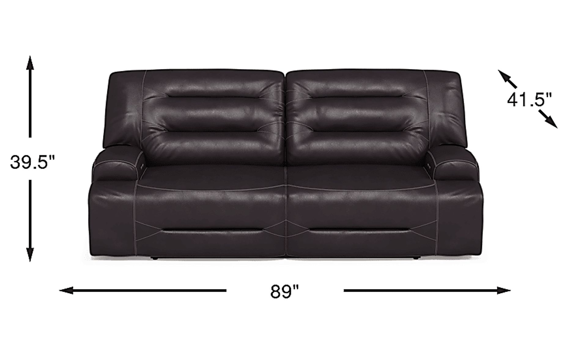 Farona Black Cherry Leather Dual Power Reclining Sofa | Rooms to Go