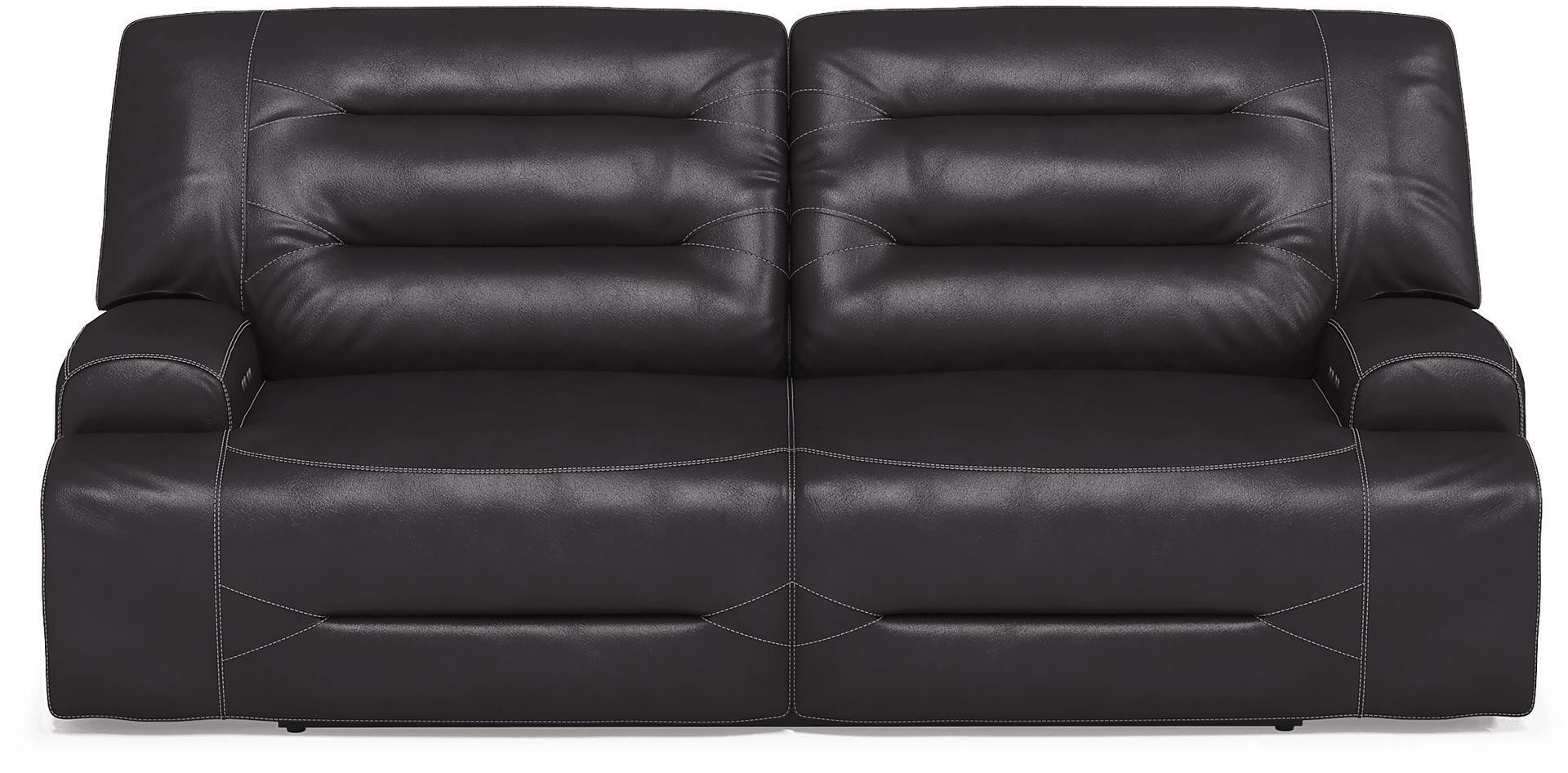 Farona Black Cherry Leather 7 Pc Dual Power Reclining Living Room - Image 2