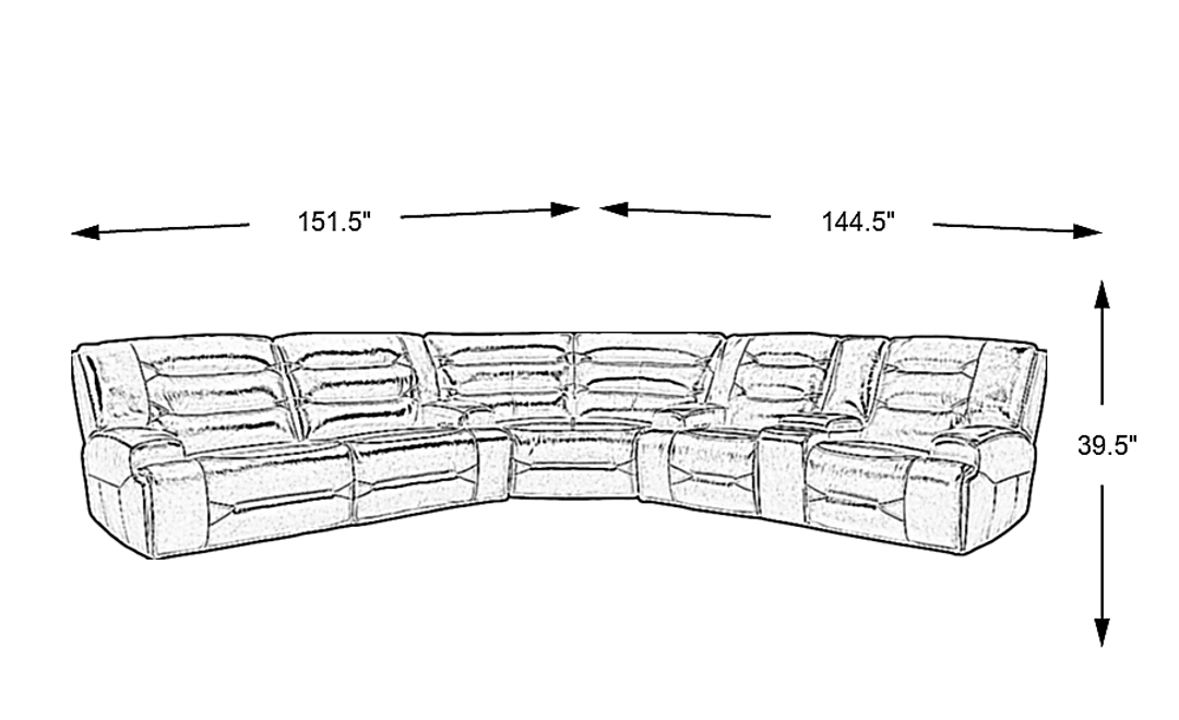 Farona Leather 3 Pc Dual Power Reclining Sectional