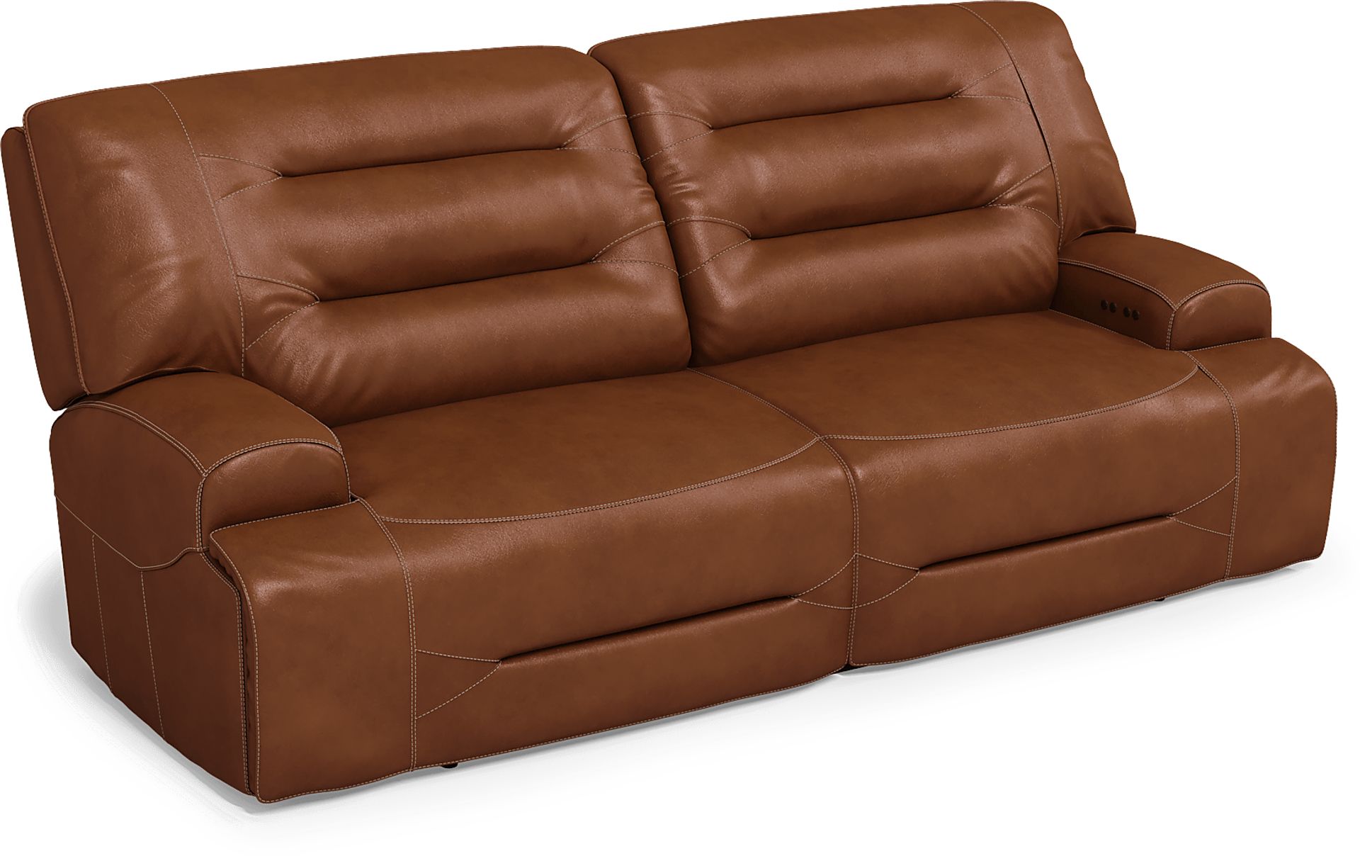 Farona Caramel Leather Dual Power Reclining Sofa - Image 3