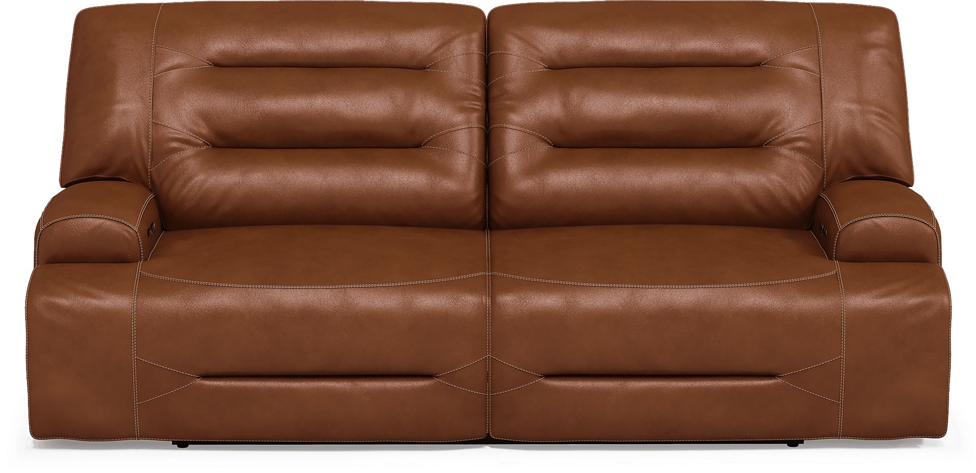 Farona Caramel Leather Dual Power Reclining Sofa - Image 1