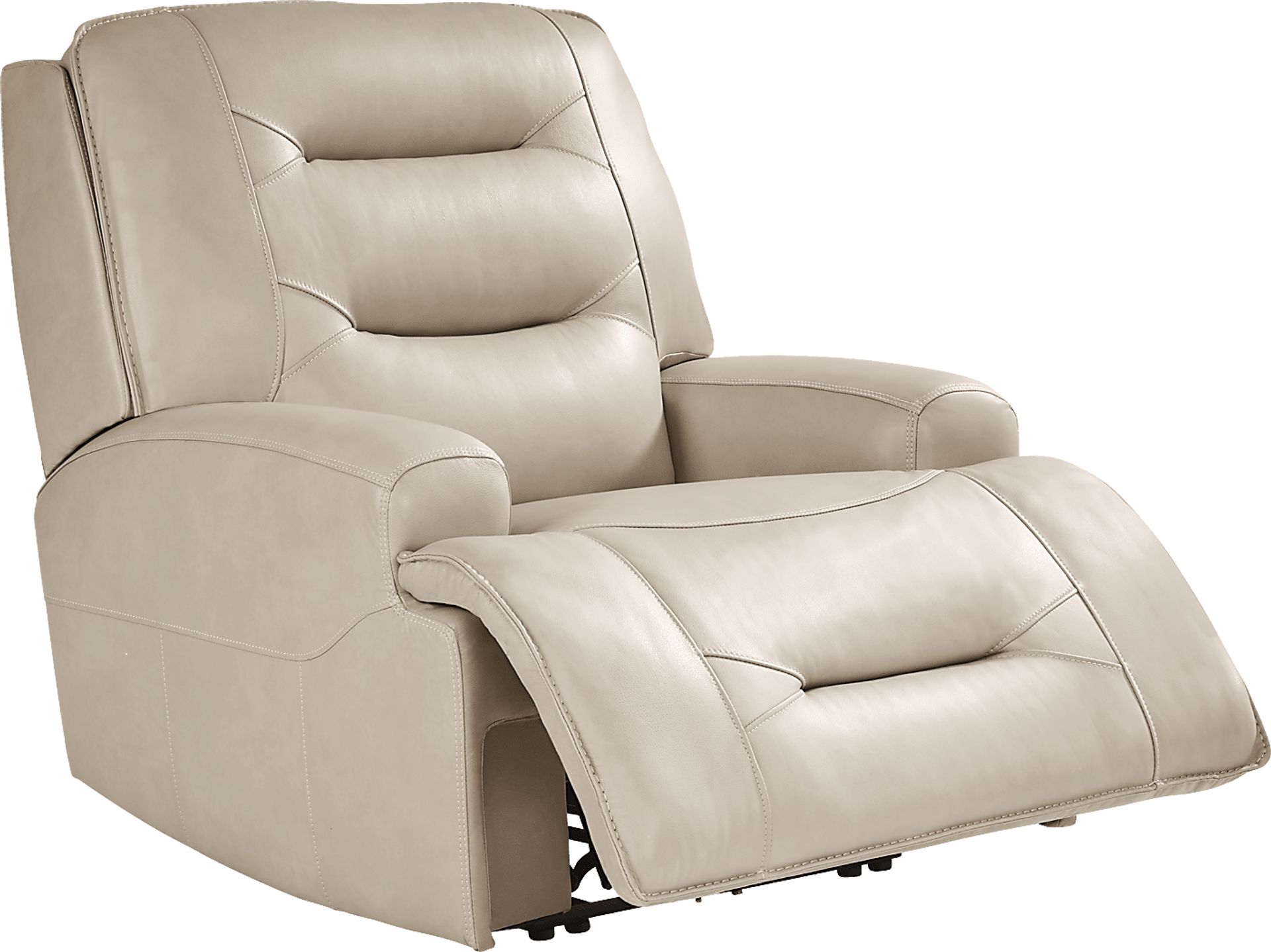 Farona Ivory Leather Dual Power Recliner - Image 1