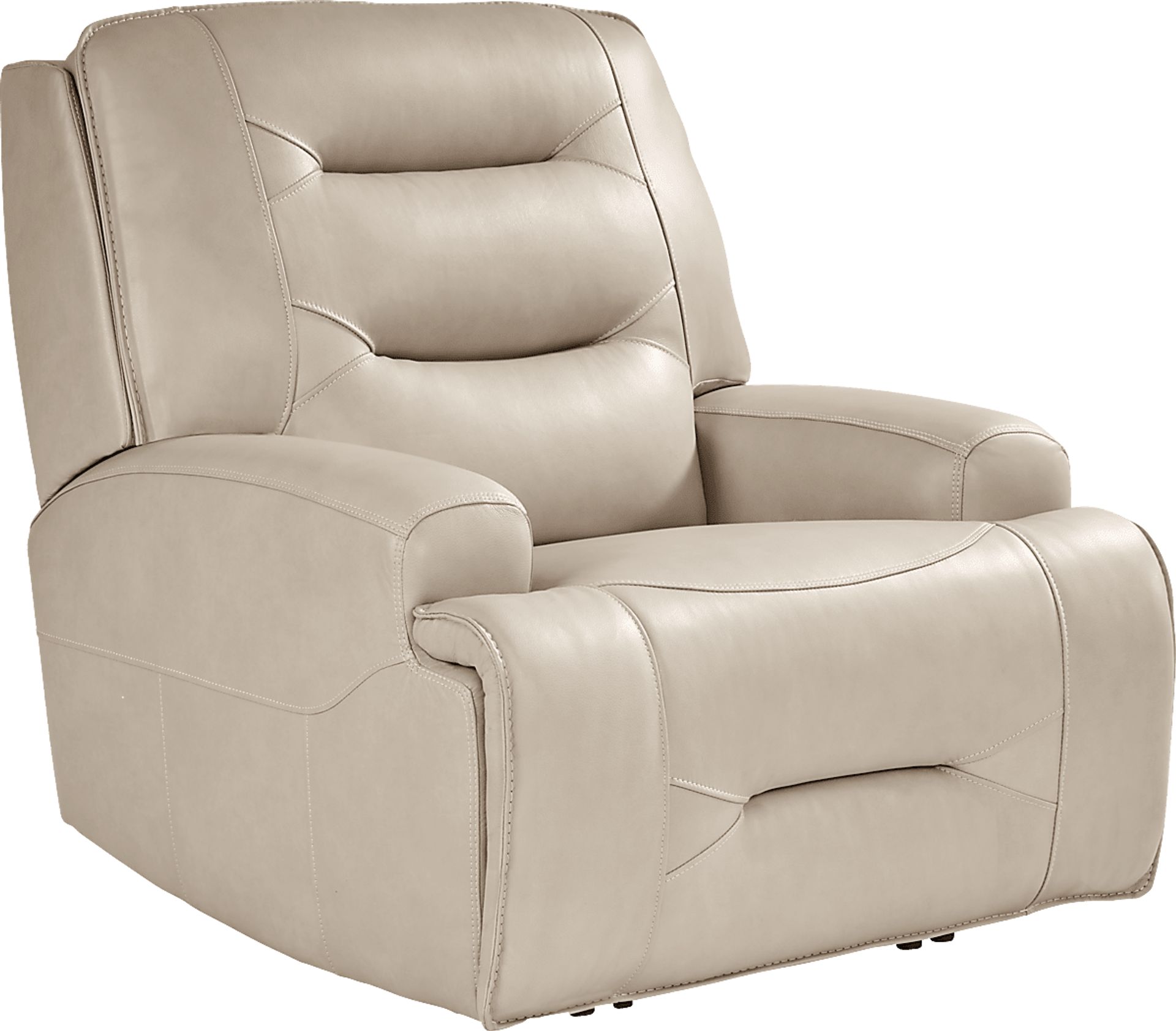 Farona Ivory Leather Dual Power Recliner - Image 1