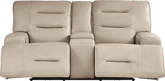 Farona Ivory Leather 3 Pc Dual Power Reclining Living Room - Thumbnail - Image 6