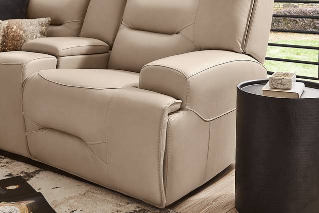 Farona Ivory Leather 3 Pc Dual Power Reclining Living Room - Thumbnail - Image 10