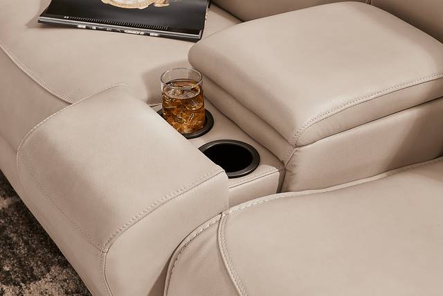 Farona Ivory Leather 3 Pc Dual Power Reclining Living Room - Thumbnail - Image 11