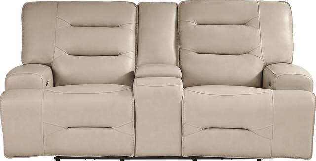 Farona Ivory Leather 3 Pc Dual Power Reclining Living Room - Thumbnail - Image 5