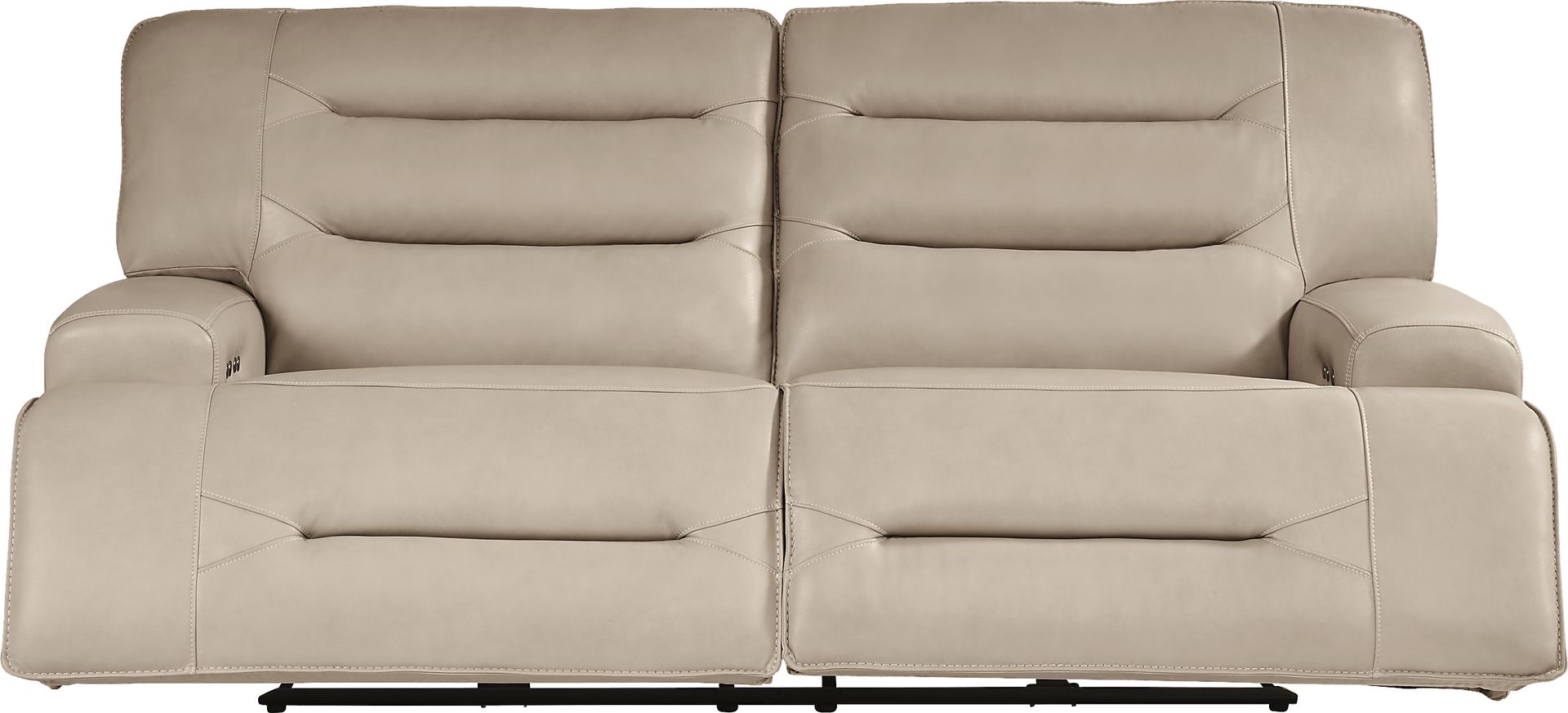 Farona Ivory Leather 3 Pc Dual Power Reclining Living Room - Image 3