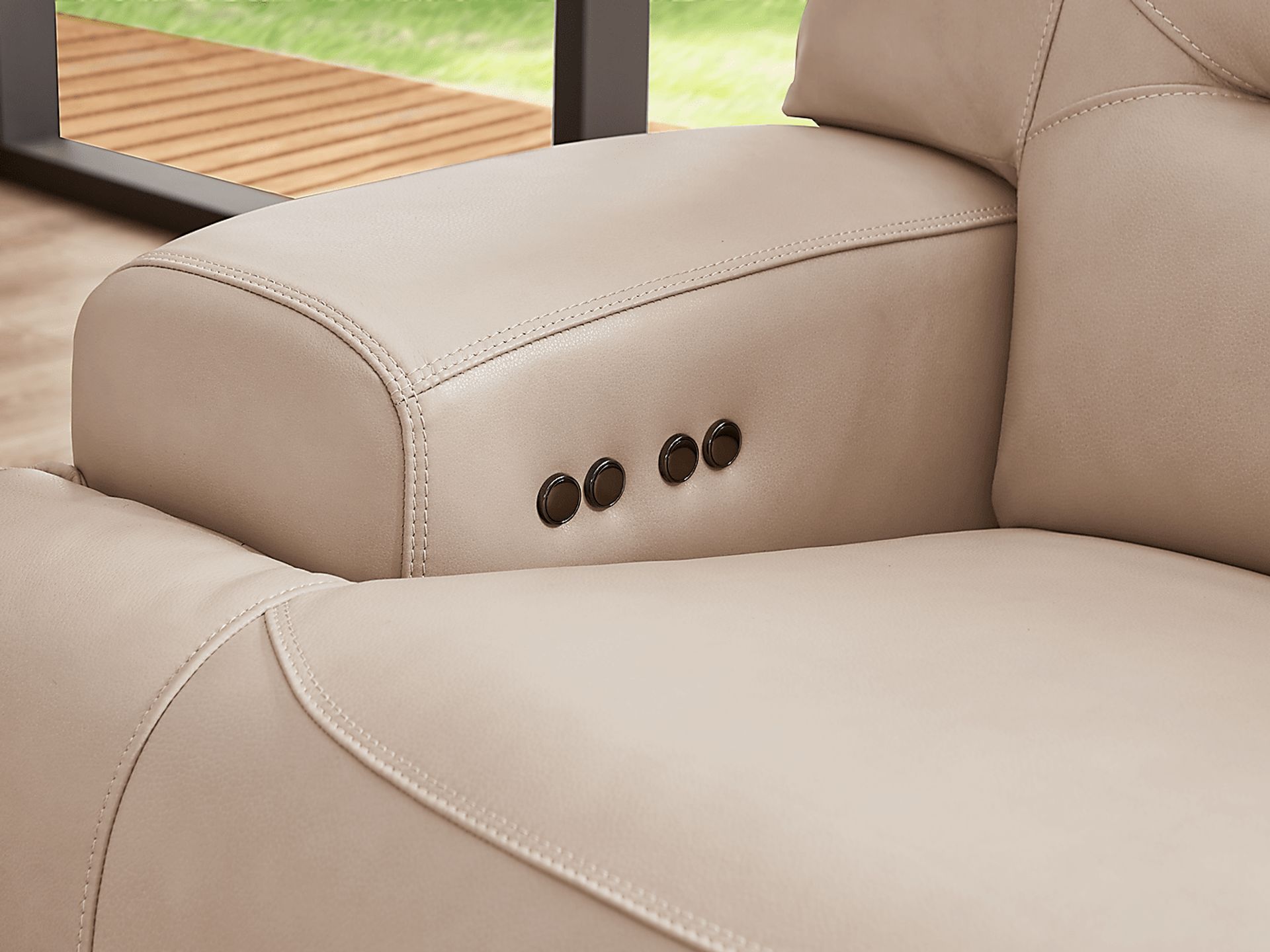 Farona Ivory Leather 3 Pc Dual Power Reclining Living Room - Image 4