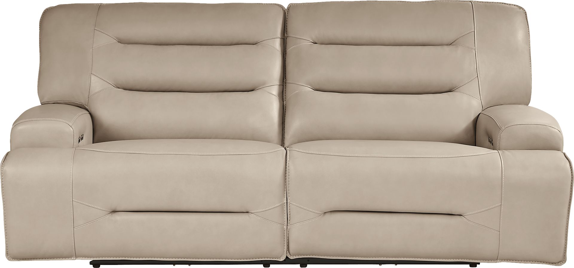 Farona Ivory Leather 3 Pc Dual Power Reclining Living Room - Image 2