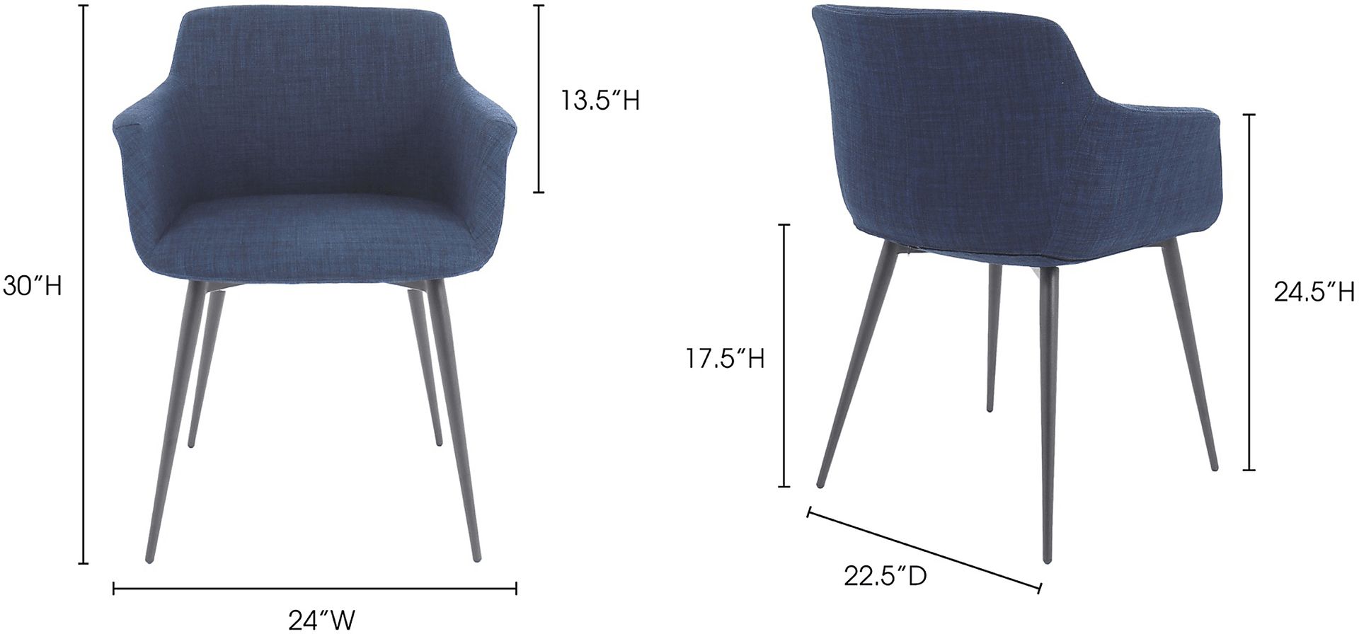 Farren Blue Arm Chair, Set of 2 - Image 9