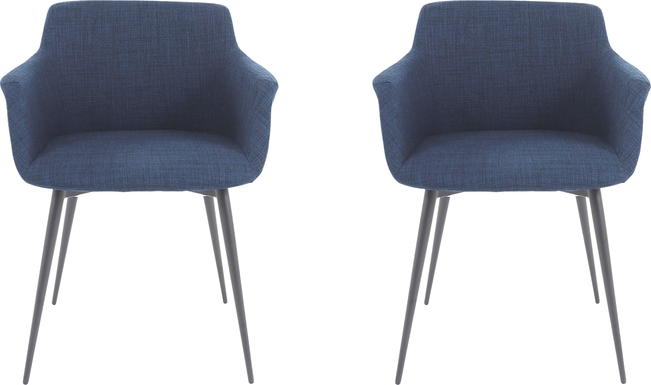Farren Blue Arm Chair, Set of 2