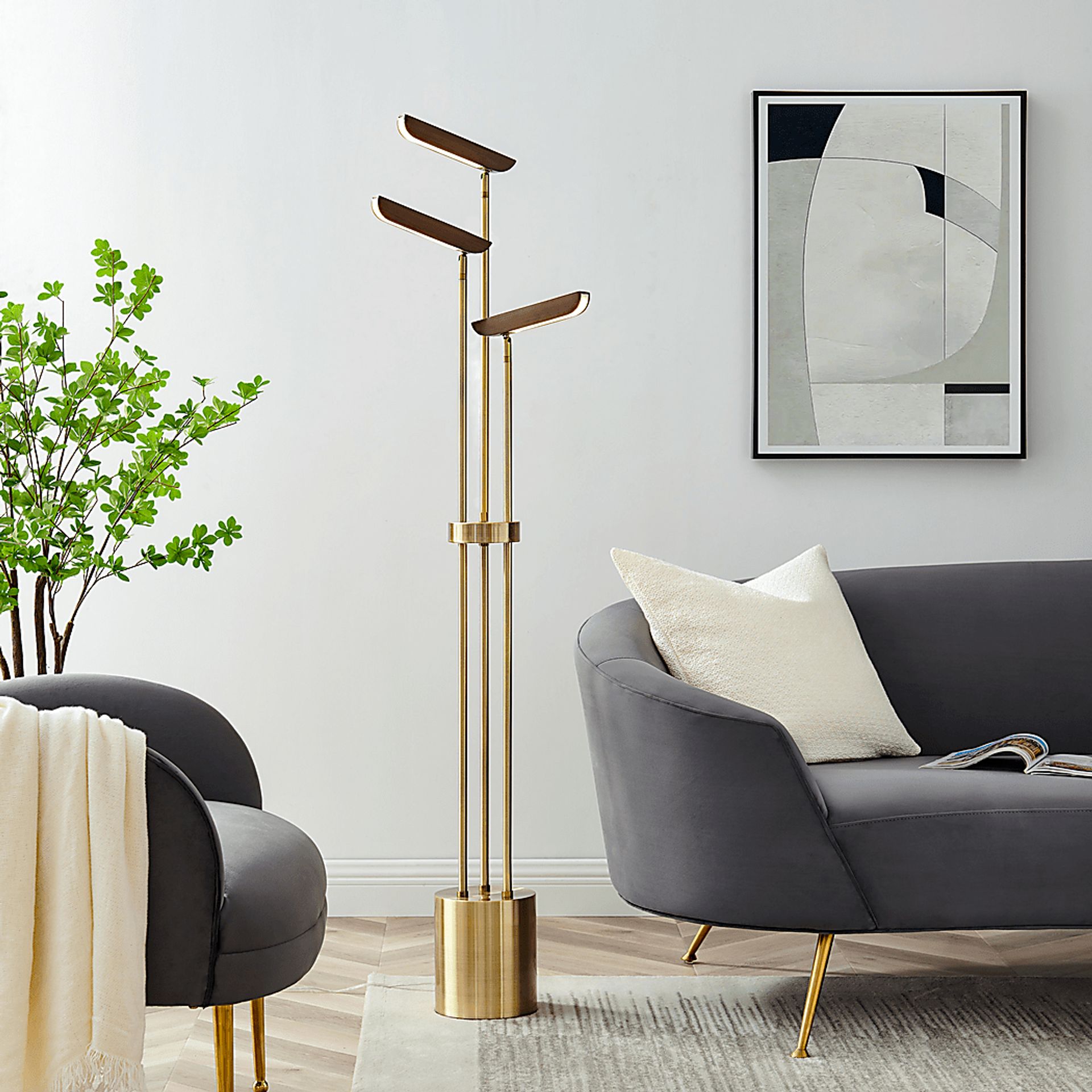 Norwalk Gate Brass Floor Lamp - Image 2
