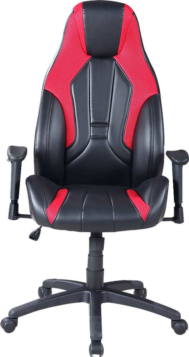Faryn Black/Red Gaming Desk Chair - Thumbnail - Image 2