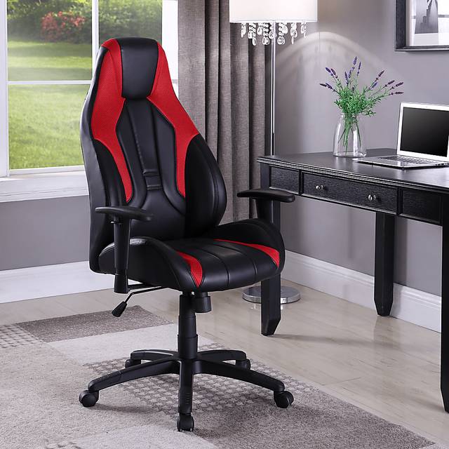 Faryn Black/Red Gaming Desk Chair - Thumbnail - Image 6