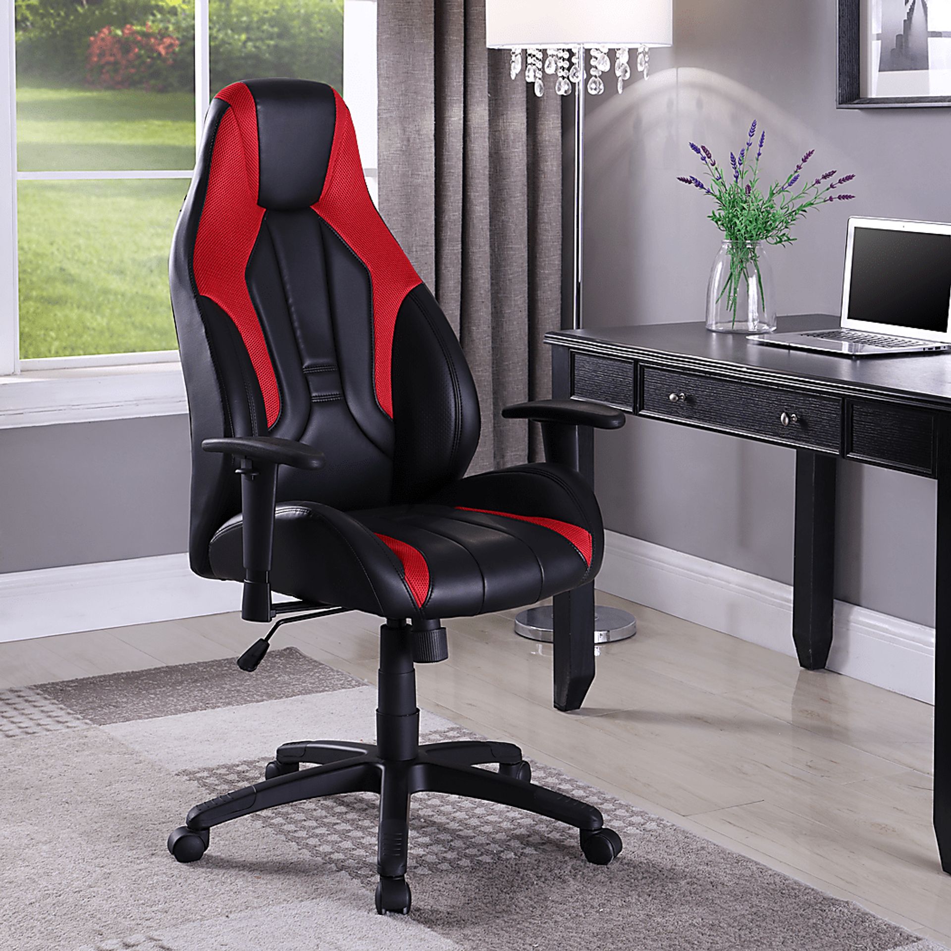 Faryn Black/Red Gaming Desk Chair - Image 6
