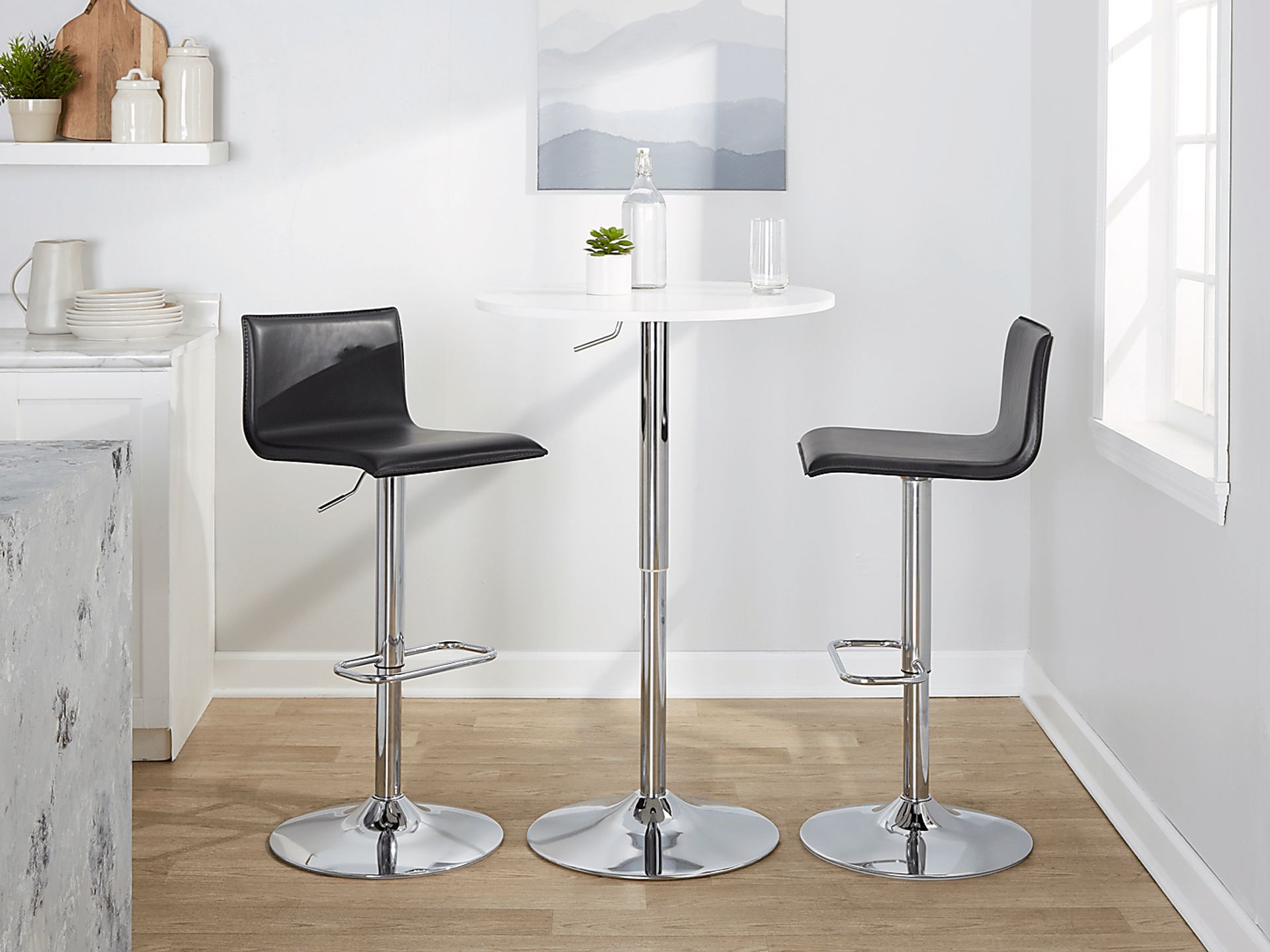 Fassitt III Black Adjustable Swivel Barstool, Set of 2 - Image 5
