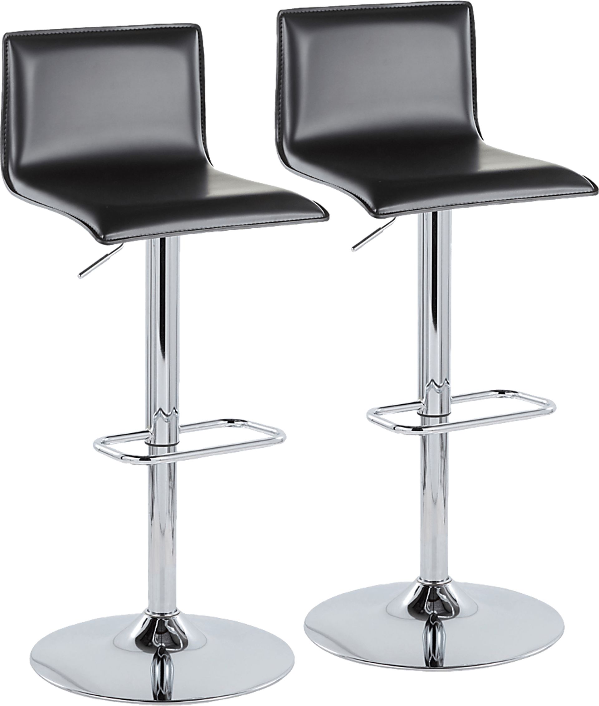 Fassitt III Black Adjustable Swivel Barstool, Set of 2 - Image 1