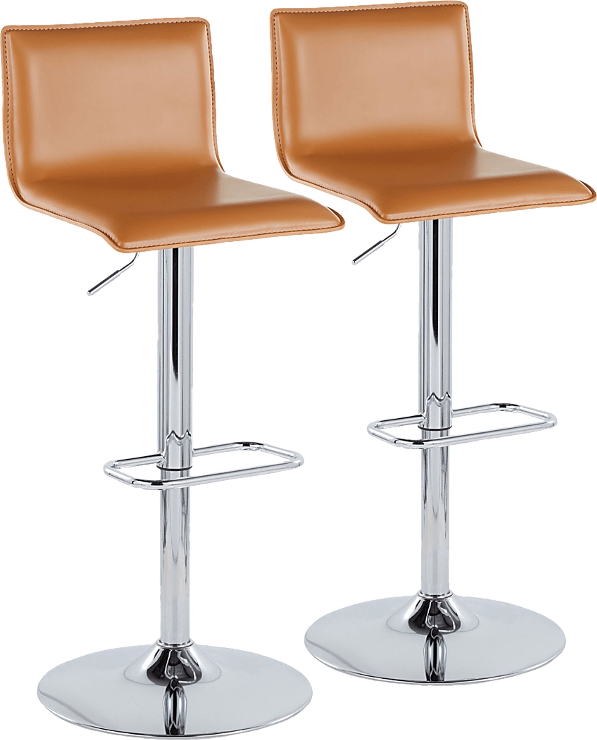 Fassitt III Camel Adjustable Swivel Barstool, Set of 2 - Image 1