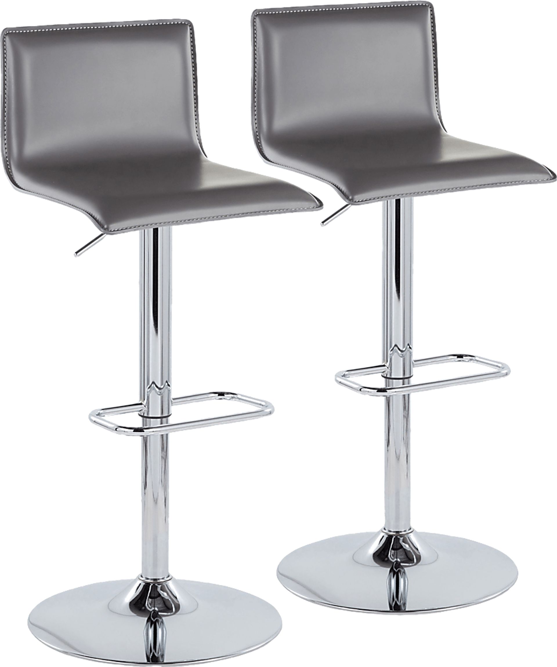 Fassitt III Gray Adjustable Swivel Barstool, Set of 2 - Image 1