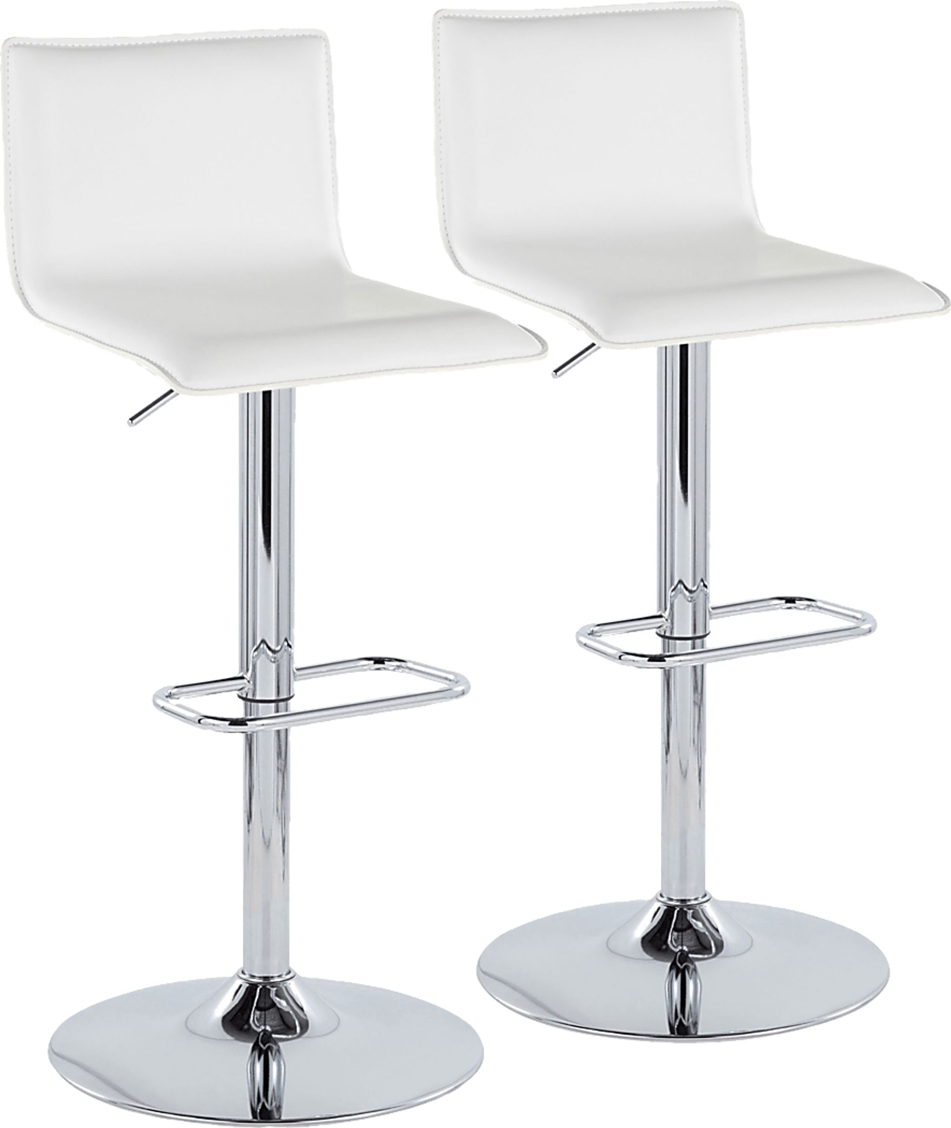 Fassitt III White Adjustable Swivel Barstool, Set of 2 - Image 1