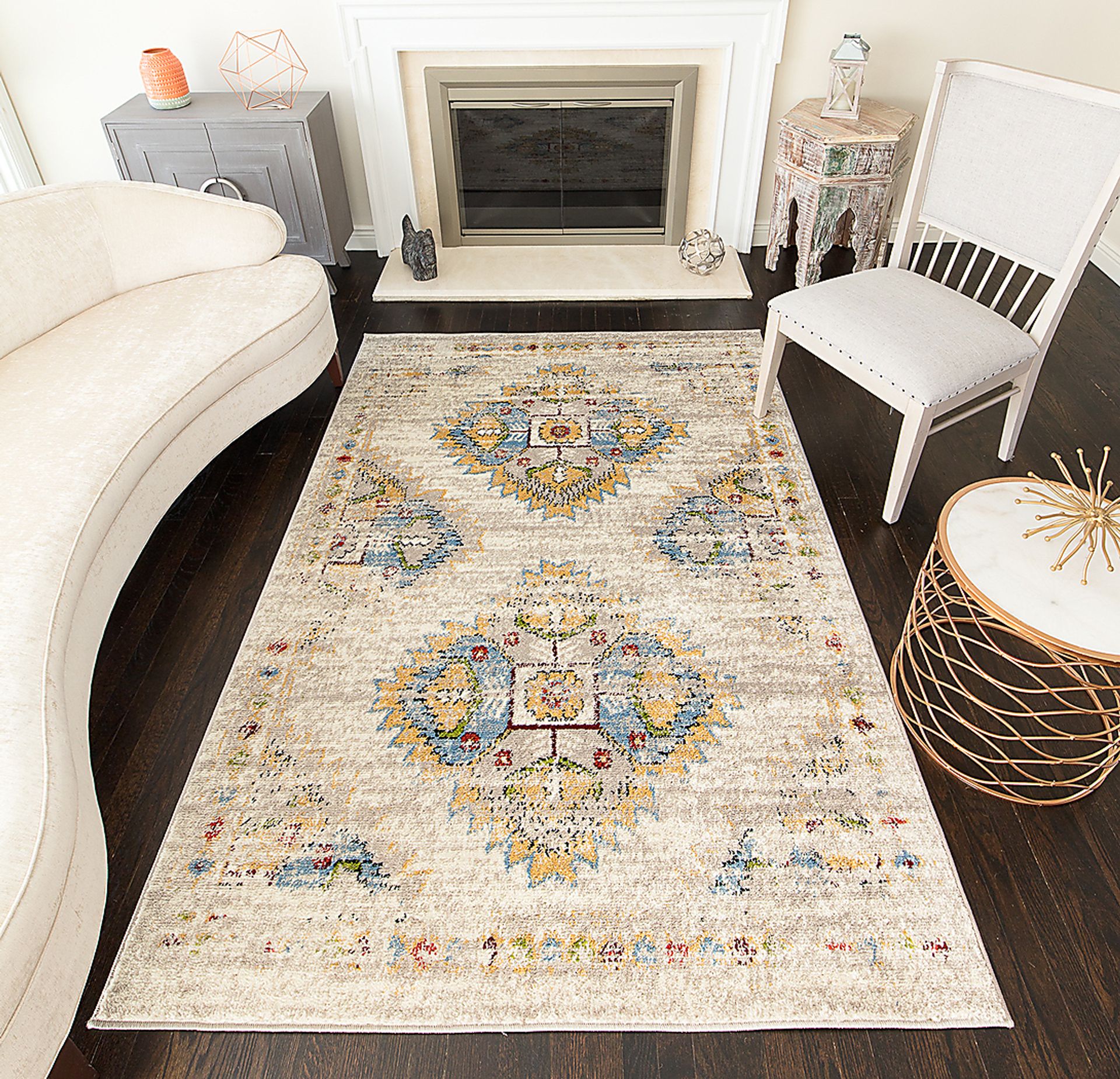 Fatan Cream 5' x 7' Rug - Image 2