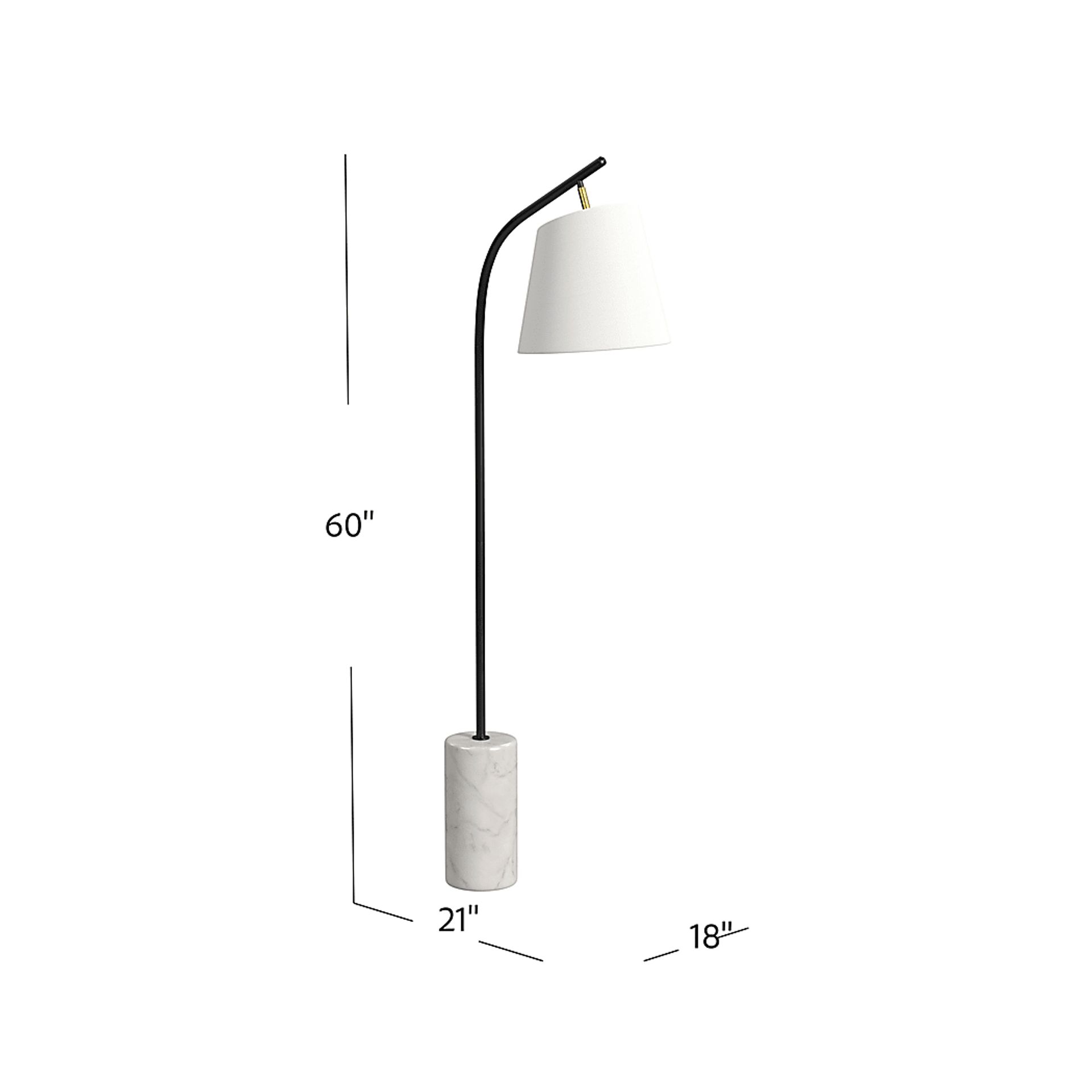 Fau Bend Black Floor Lamp - Image 5