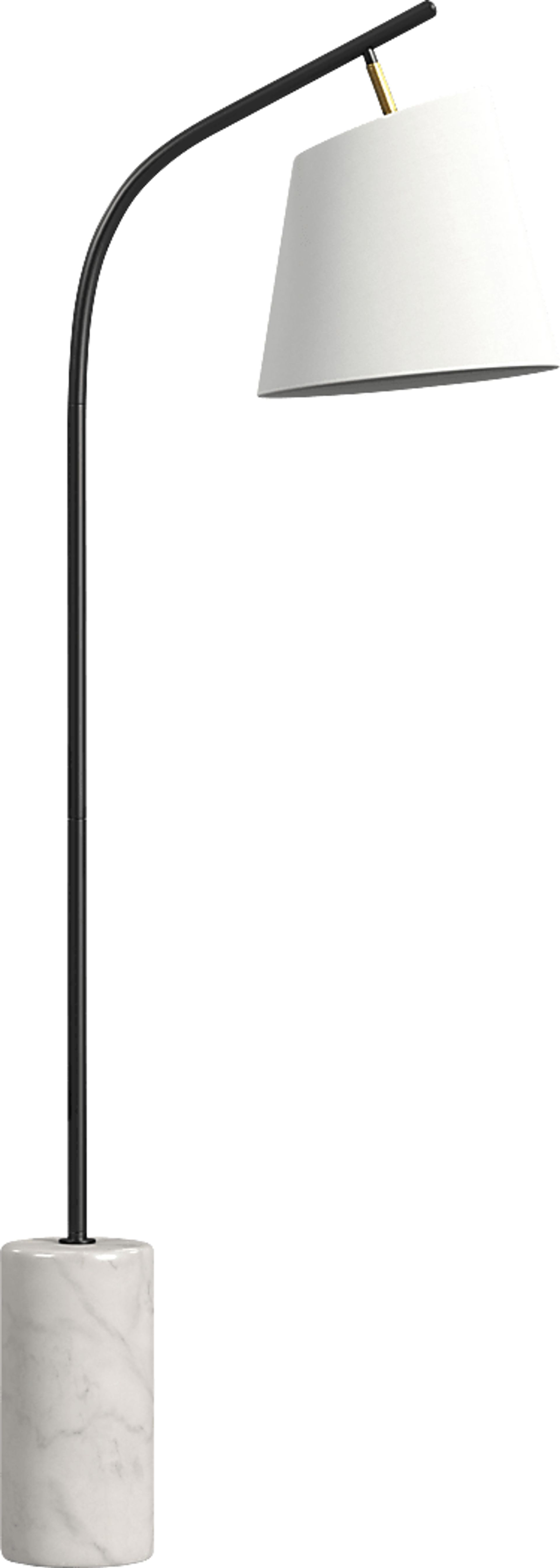 Fau Bend Black Floor Lamp - Image 1