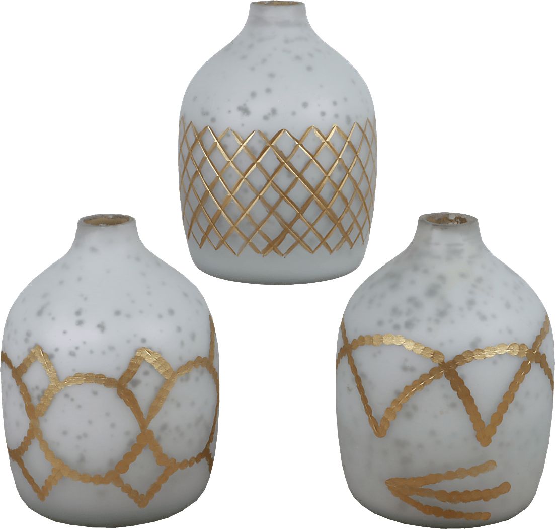 Faustine White Vase, Set of 3