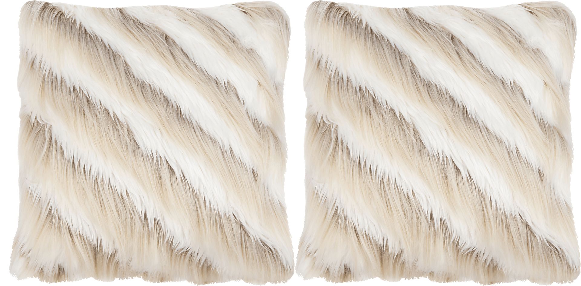 Faux Fur Ivory Accent Pillow (Set of 2) - Image 1