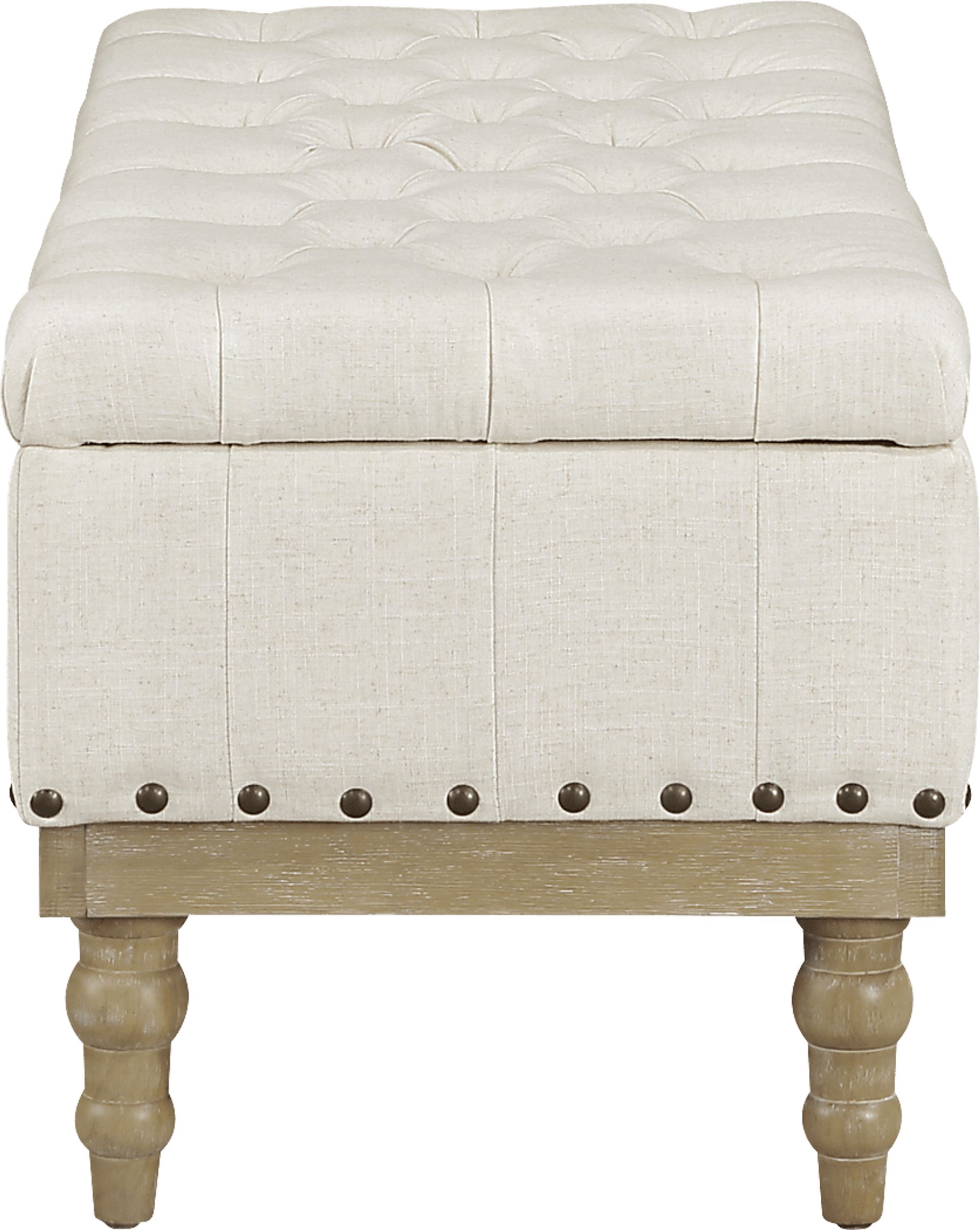 Fauz Beige Storage Bench - Image 6