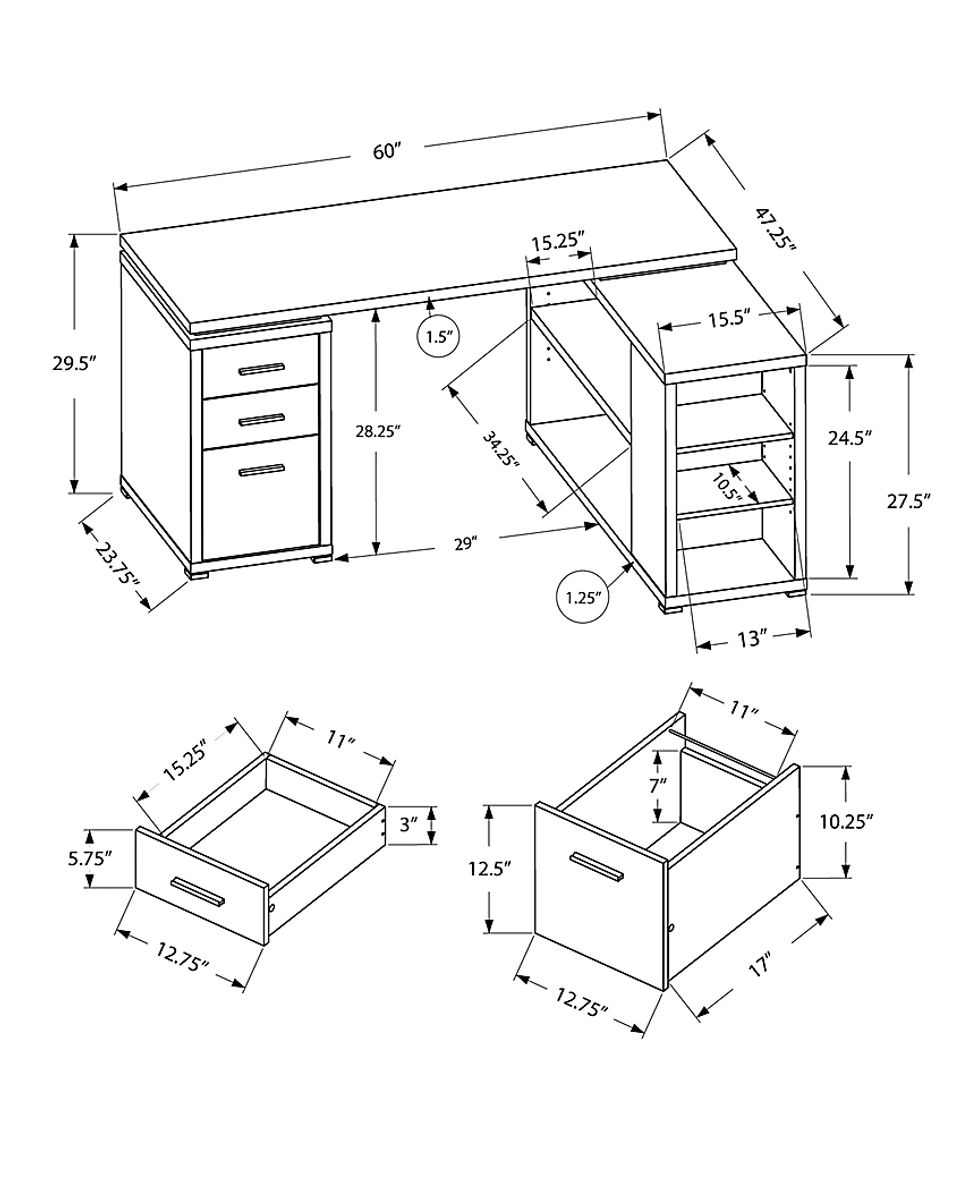 Favale Taupe Desk