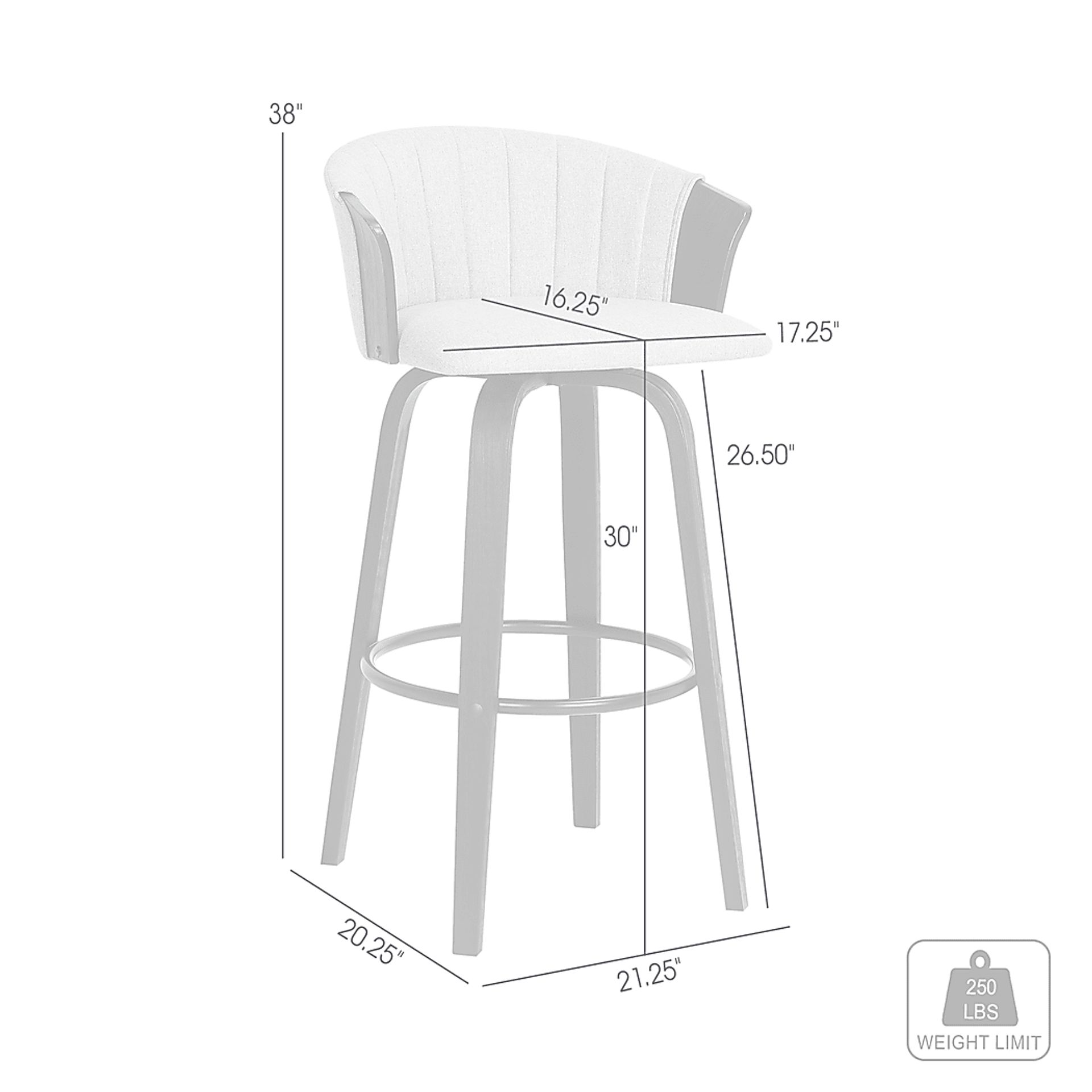 Fawziya Gray Swivel Barstool - Image 12