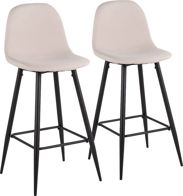 Faye Lane I Beige Barstool, Set of 2 - Thumbnail - Image 1