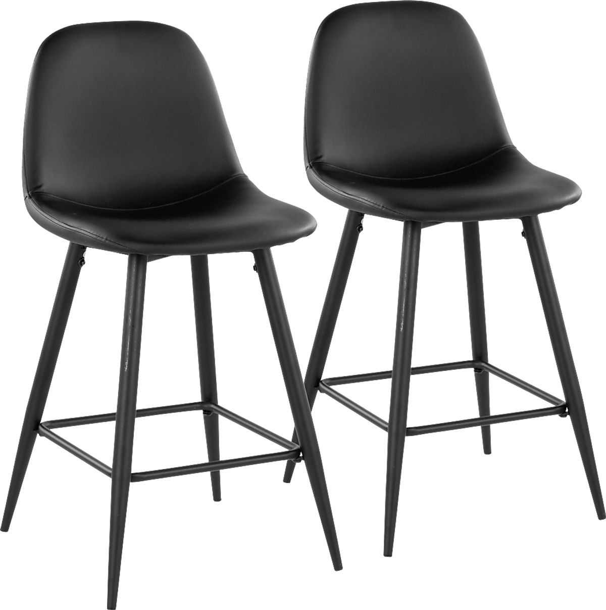 Faye Lane I Black Blackcolors Polyurethane Fabric Counter Height Stool Set Of 2 Rooms To Go 0127