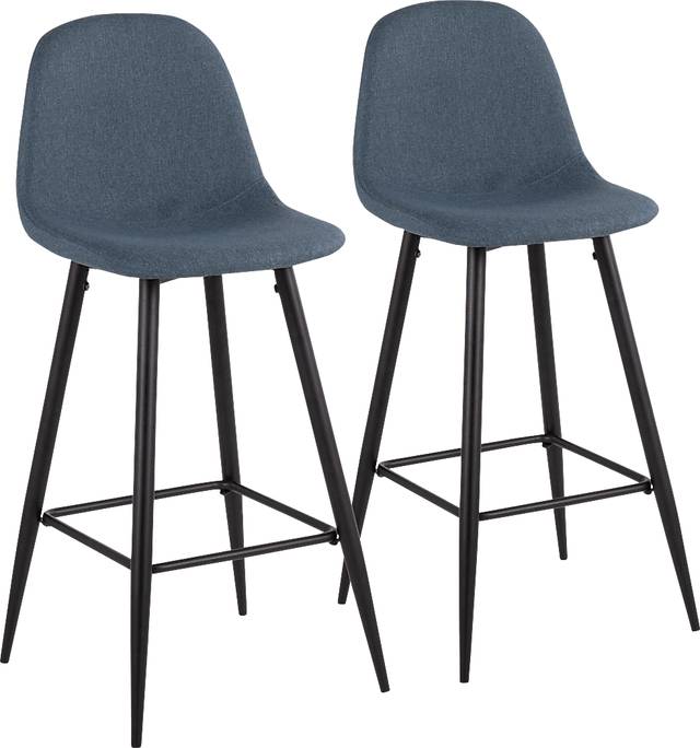 Faye Lane I Blue Barstool, Set of 2 - Thumbnail - Image 1