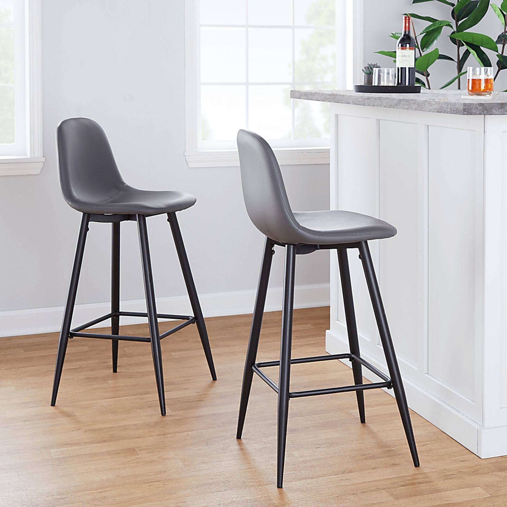 Faye Lane I Gray Barstool, Set of 2 - Image 2
