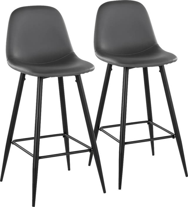 Faye Lane I Gray Barstool, Set of 2 - Thumbnail - Image 1