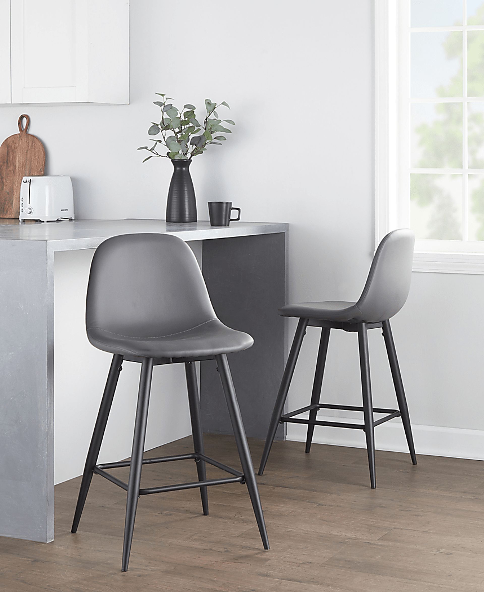 Faye Lane I Gray Counter Height Stool, Set of 2 - Image 3