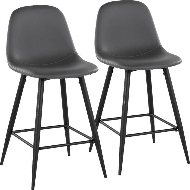 Faye Lane I Gray Counter Height Stool, Set of 2 - Thumbnail - Image 1