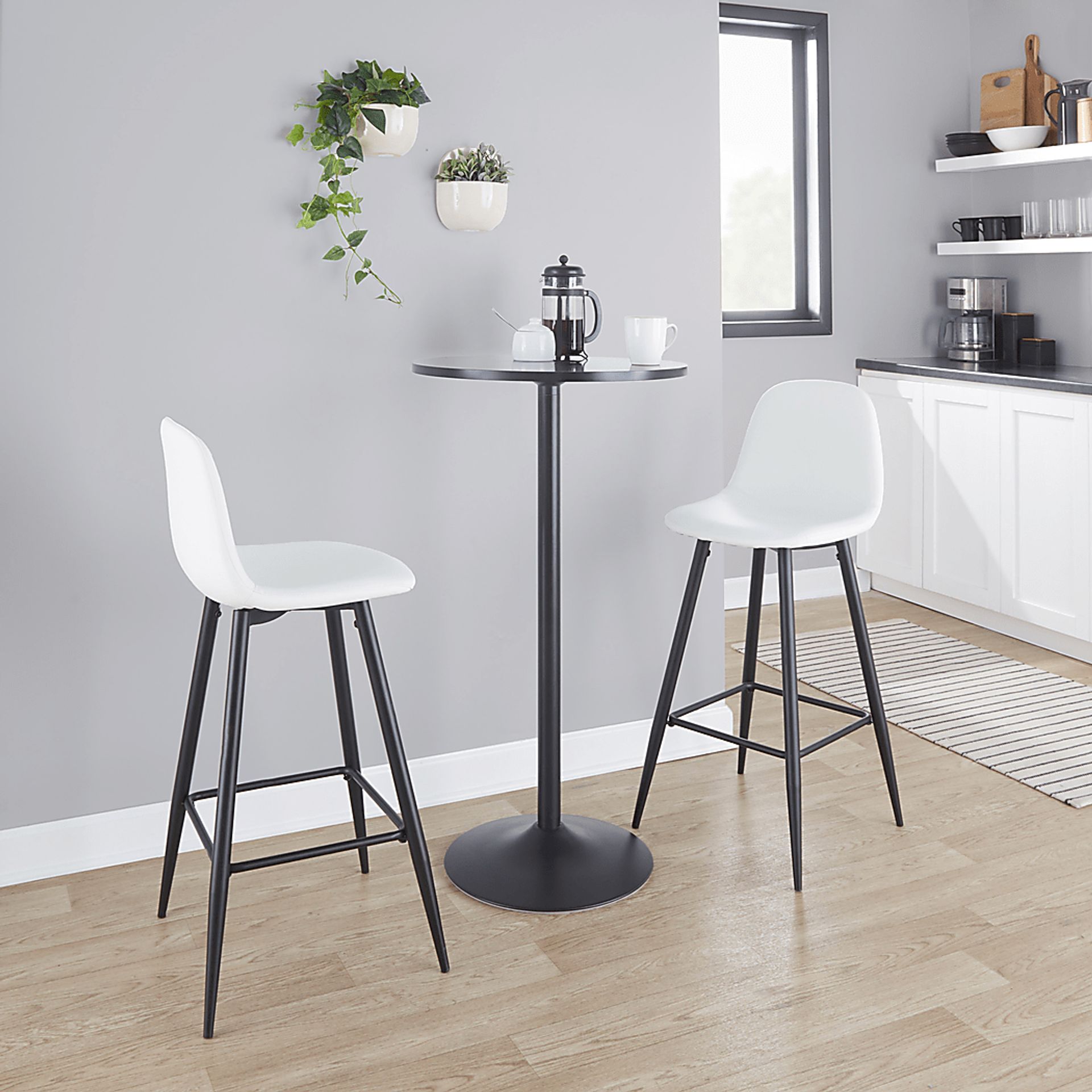 Faye Lane I White Barstool, Set of 2 - Image 3