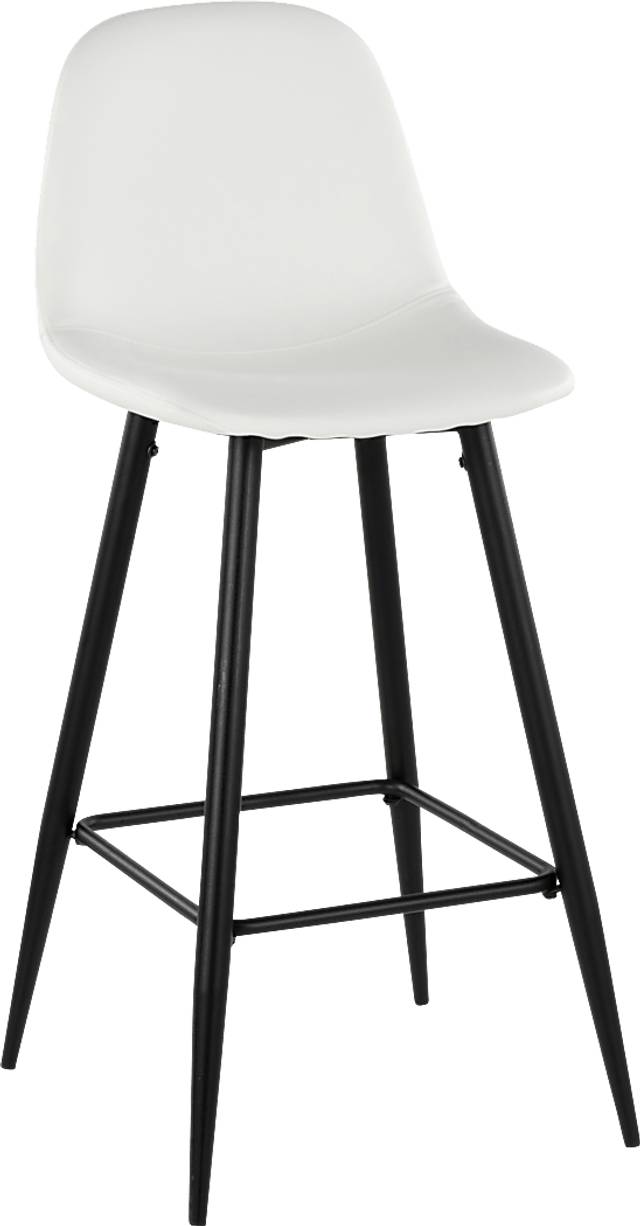 Faye Lane I White Barstool, Set of 2 - Thumbnail - Image 4