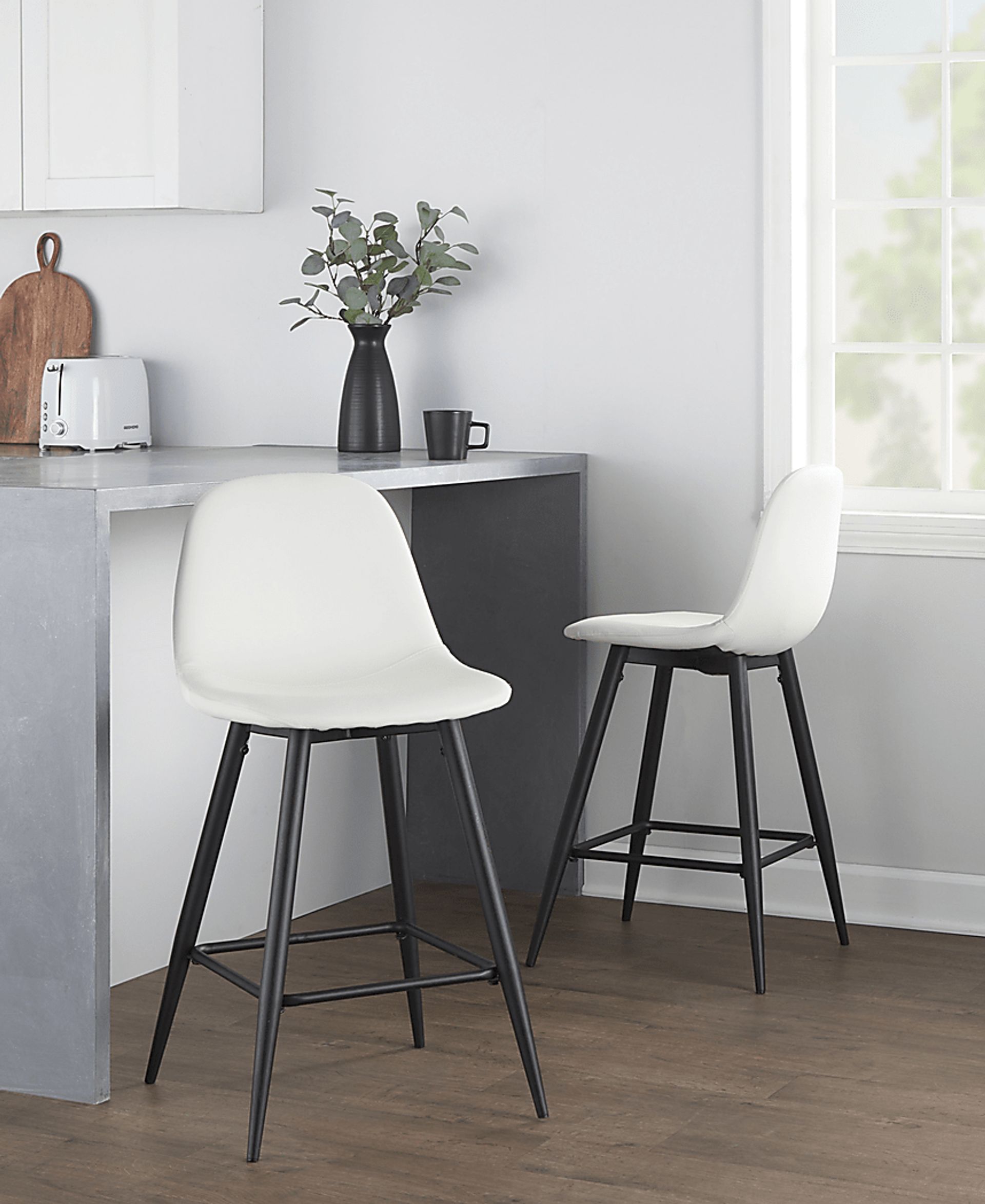 Faye Lane I White Counter Height Stool, Set of 2 - Image 3