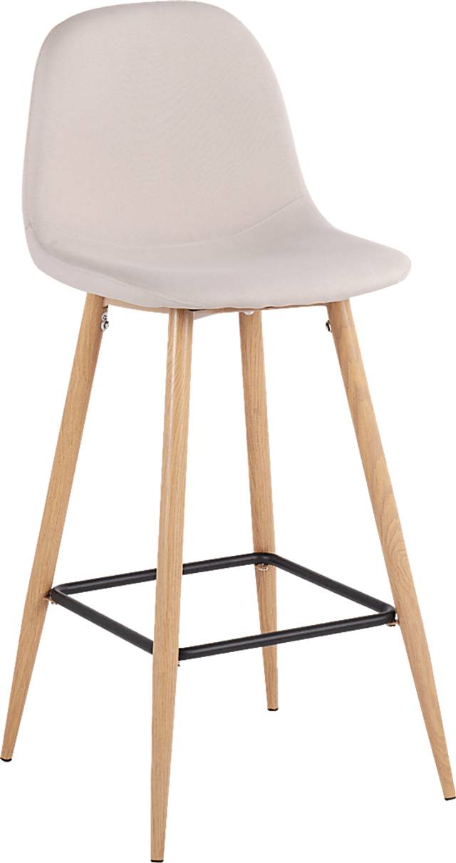 Faye Lane II Beige Barstool, Set of 2 - Thumbnail - Image 2