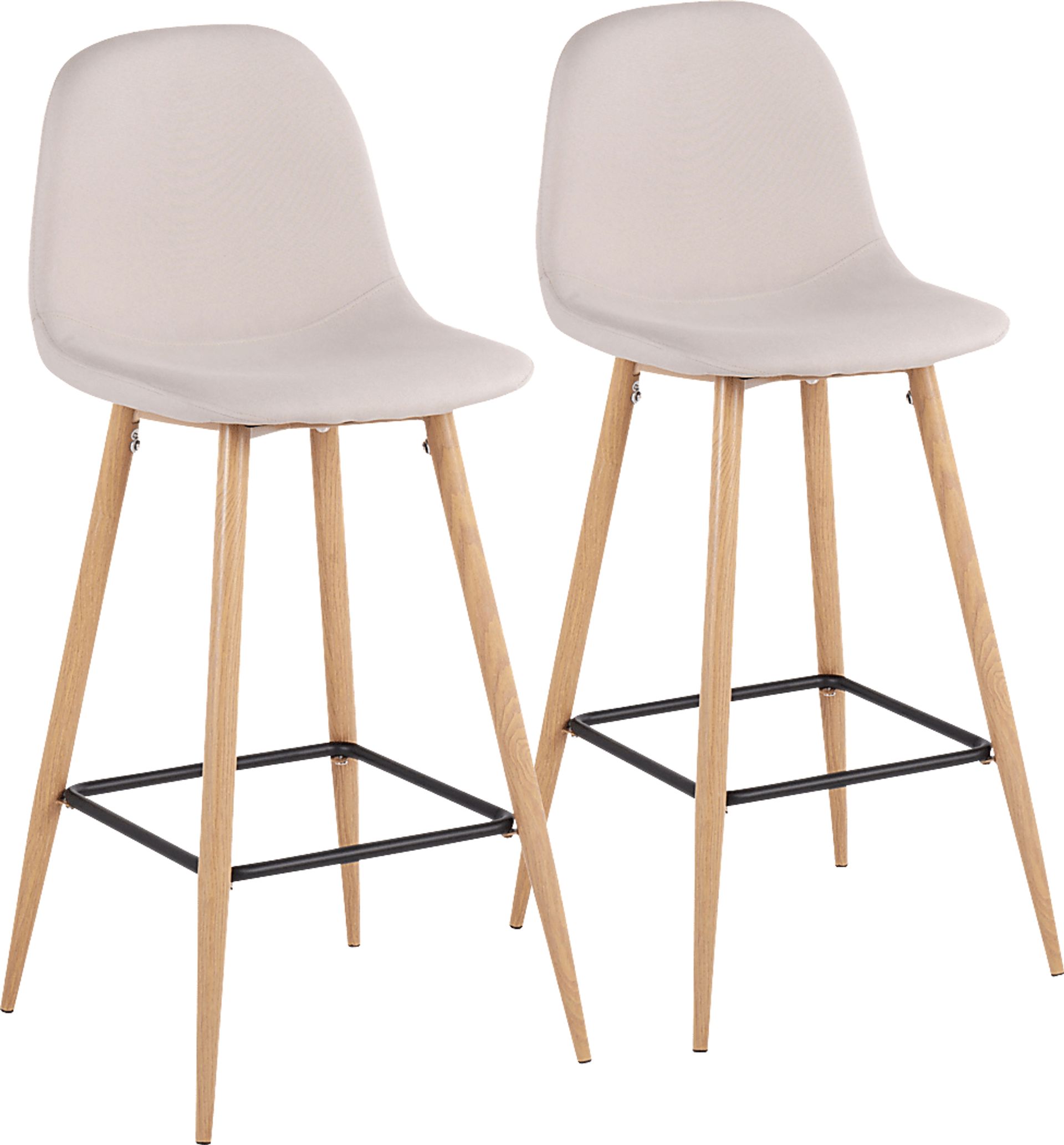 Faye Lane II Beige Barstool, Set of 2 - Image 1